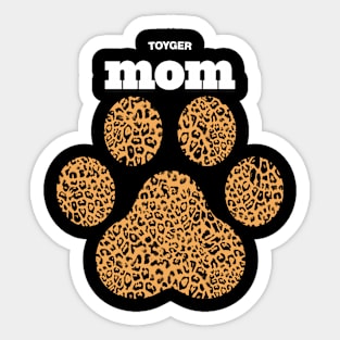 Haute Leopard Toyger Mom Cat Paw With Rich Leopard Print Sticker